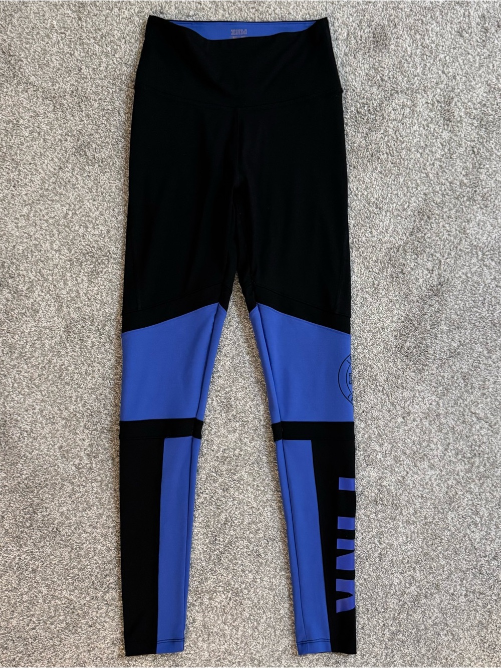Victoria's Secret PINK Ultimate Size XS Black & Blue Logo 24 x 28 Leggings